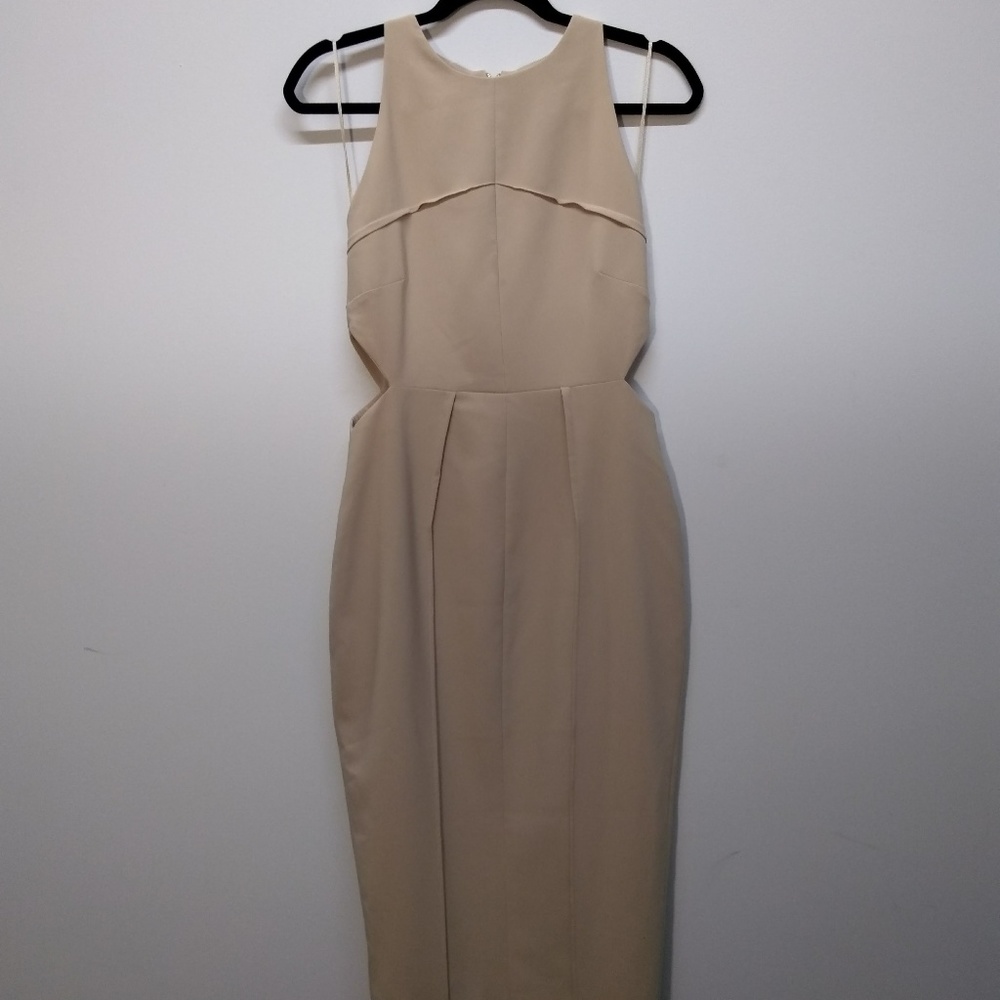 Finders Keepers Halter Sheath Midi Dress w/ Cutout